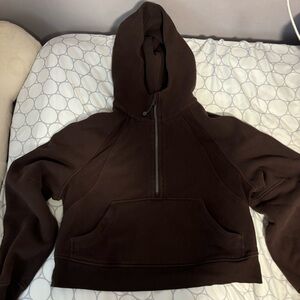 Lululemon Scuba Half Zip Hoodie in the color Espresso